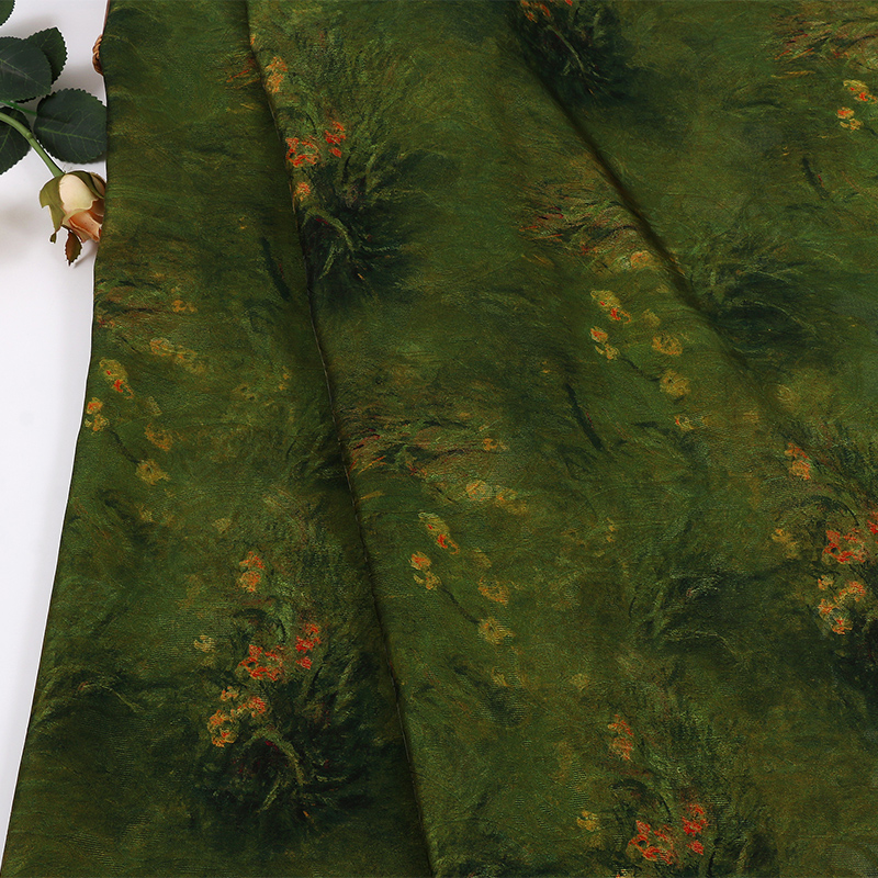 Velvet Fabric Embroidery - Chinese Style Orchid Painting Sketch Brocade