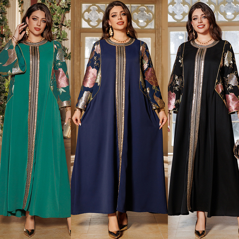 Embroidery Kaftan - Eid Muslim Party Dress for Women