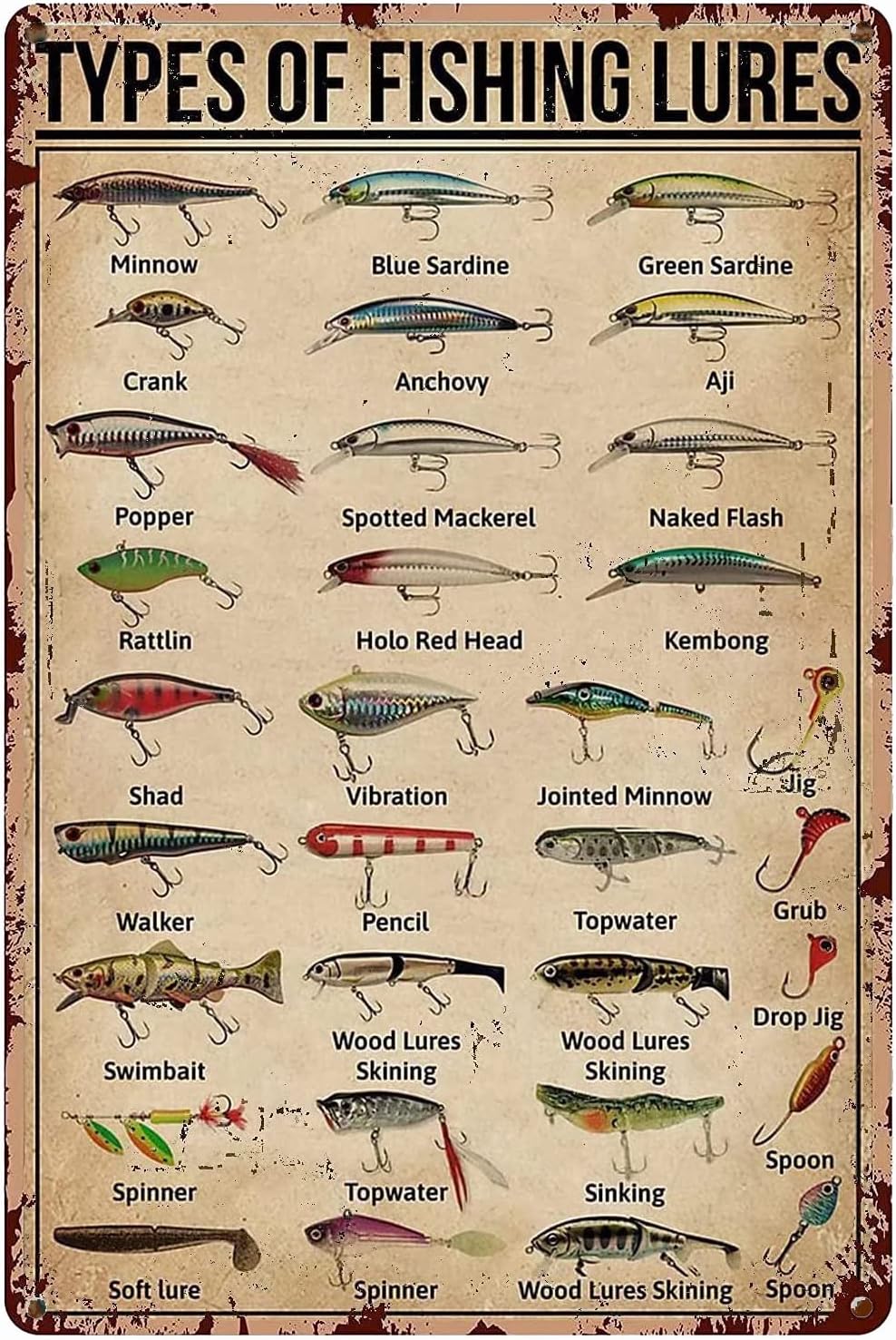 Embroidery Water - 1d,TYPES OF FISHING LURES Knowledge Vintage