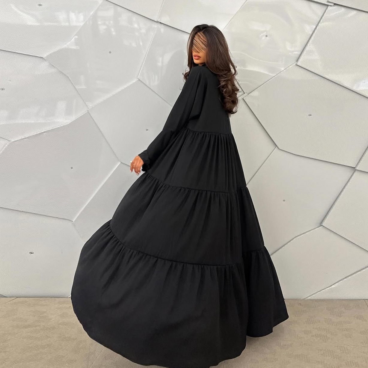 Embroidery Kaftan - Muslim Hijab Dress Women Flared Sleeve