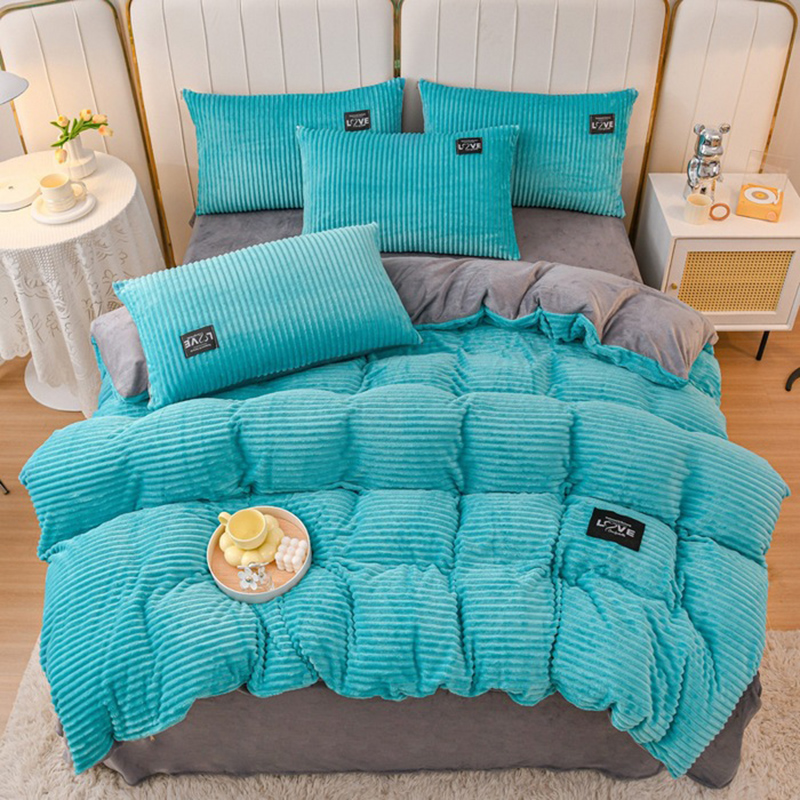 Embroidery Quilting - 3pcs Duvet Cover Winter Warm Bedding