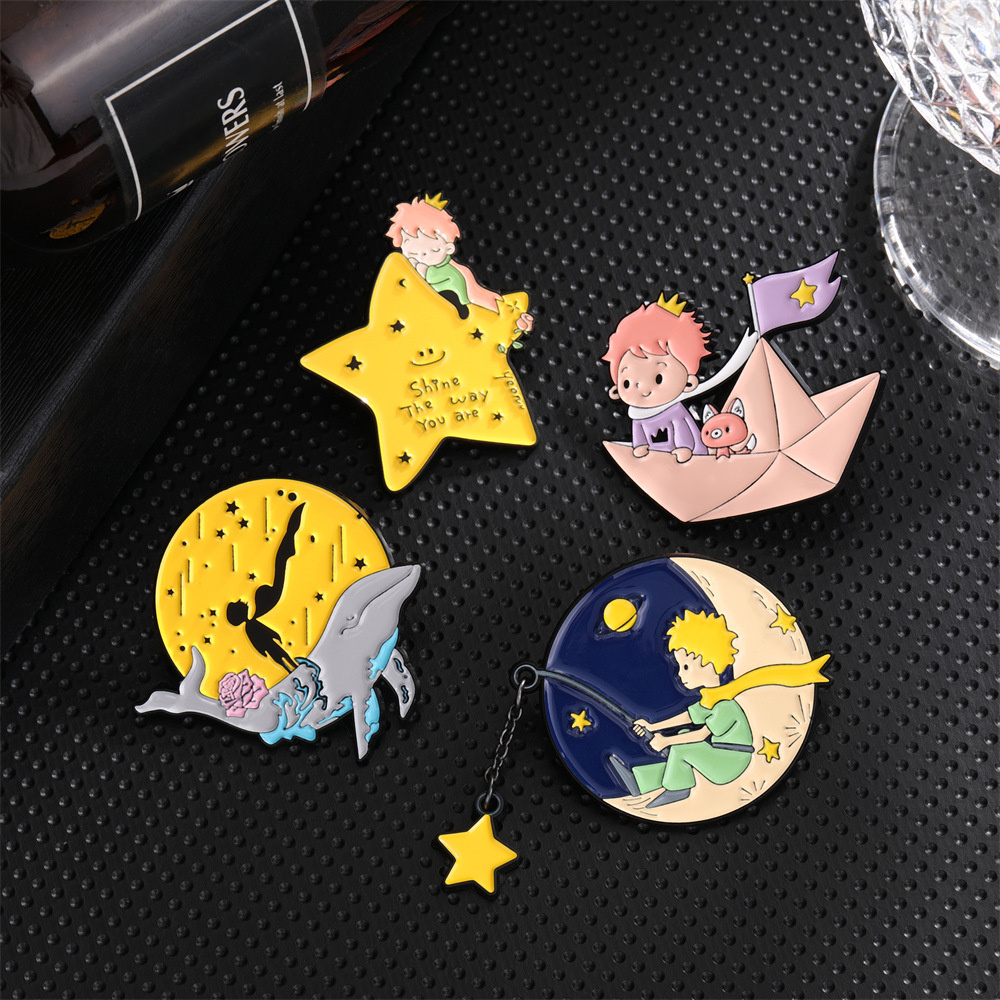Cute Prince Fox Enamel Pins Cu - огляд і ціна Embroidery Whale
