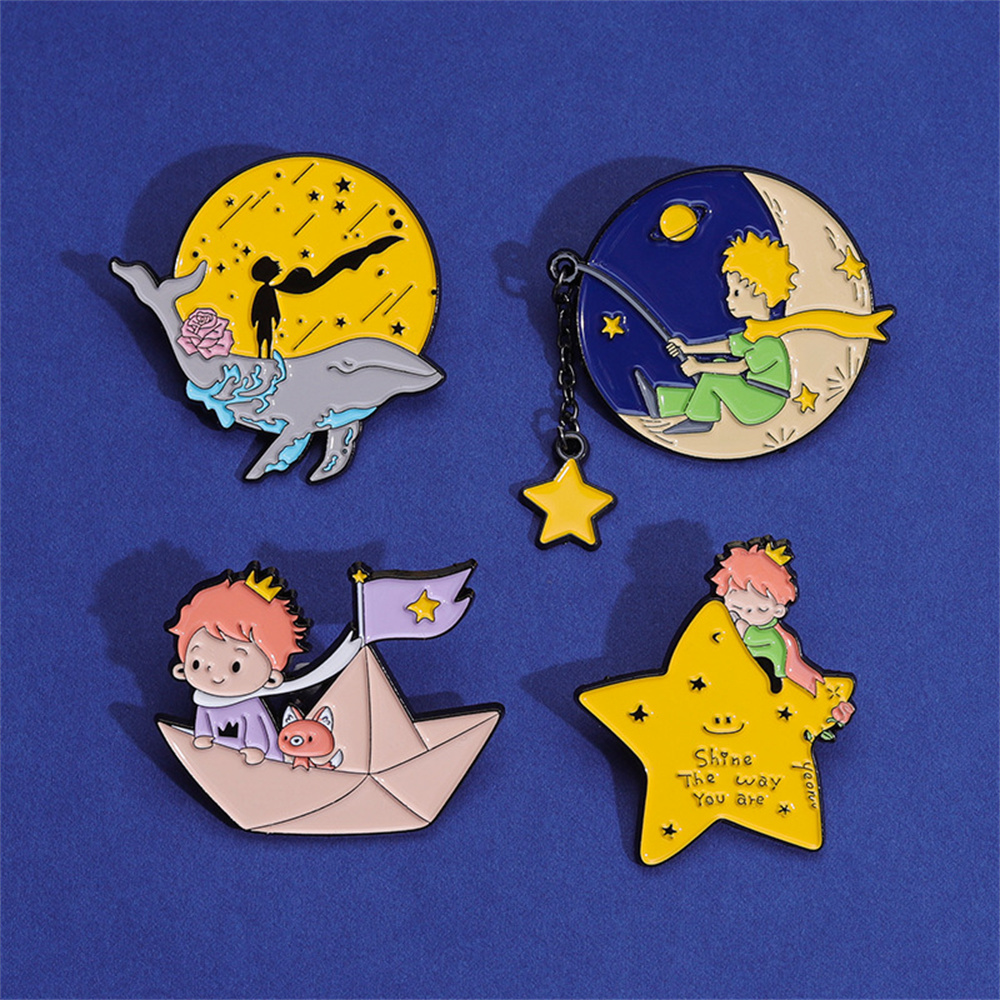 Cute Prince Fox Enamel Pins Cu - огляд і ціна Embroidery Whale