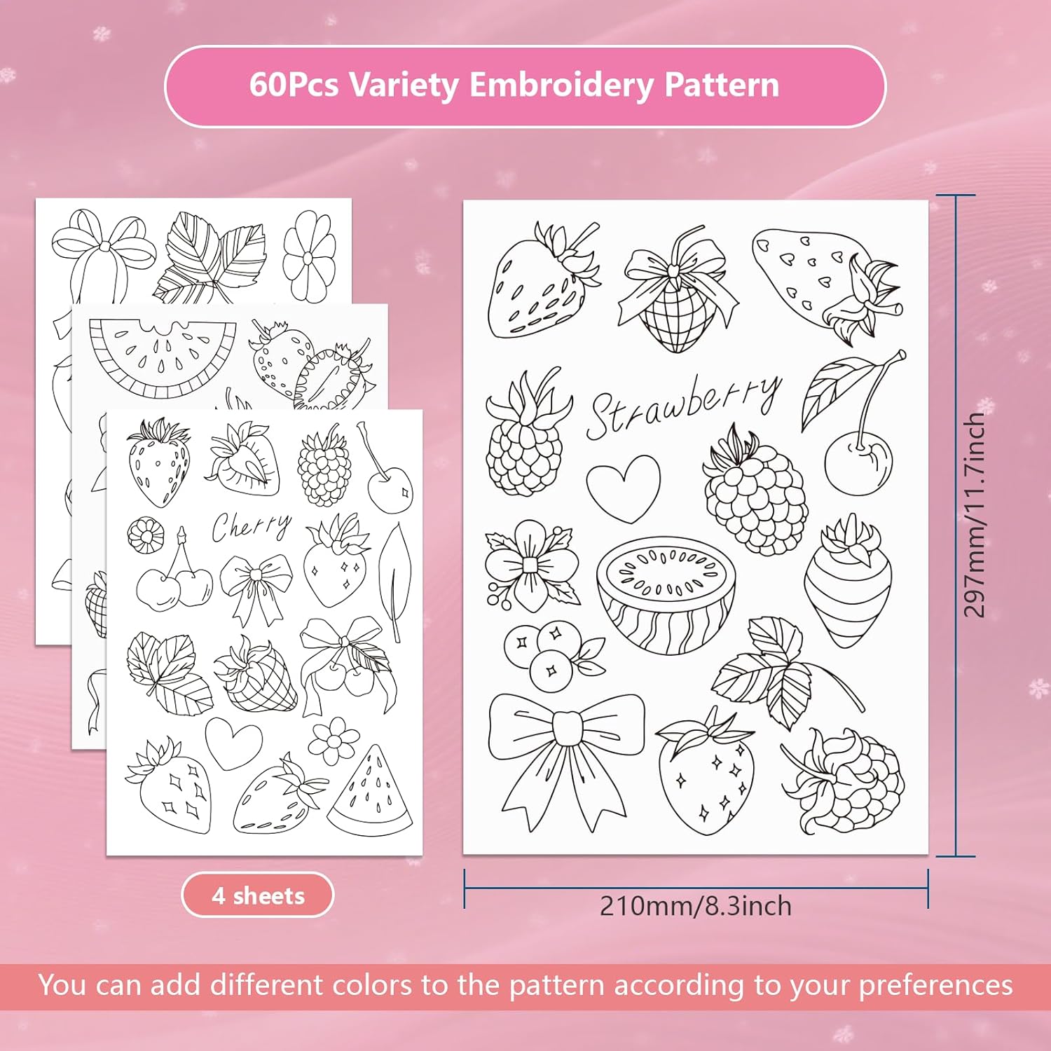 Pre-Printed Strawberry Stick a - огляд і ціна Embroidery Sheet