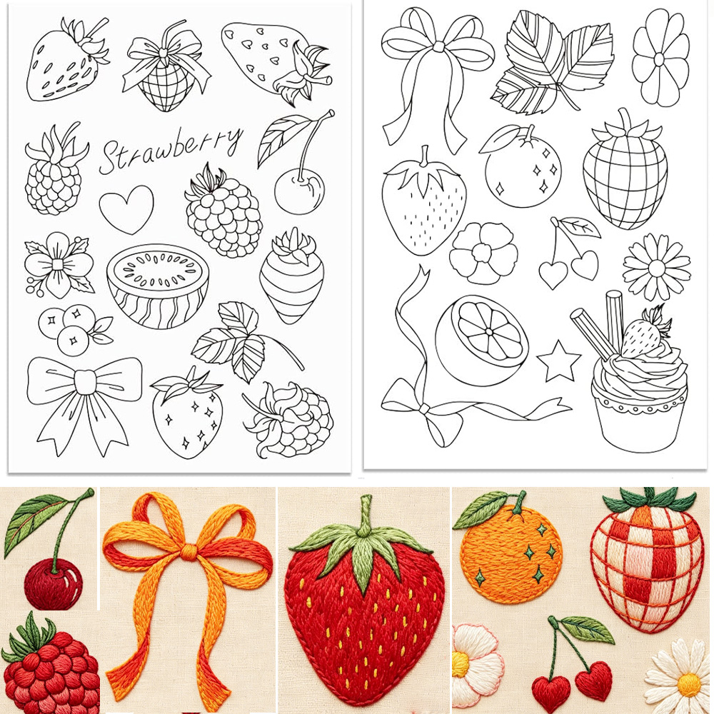 Pre-Printed Strawberry Stick a - огляд і ціна Embroidery Sheet