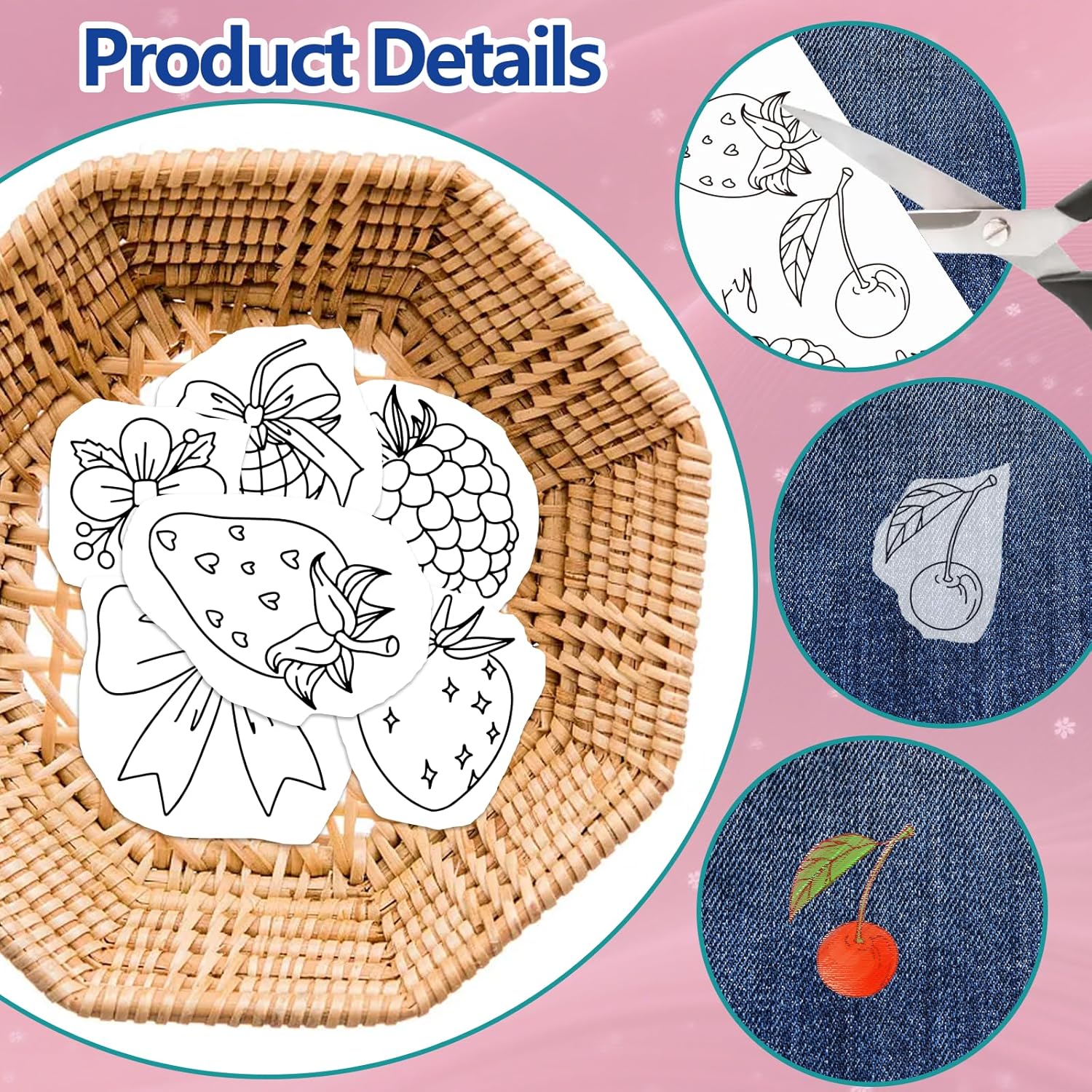 Pre-Printed Strawberry Stick a - огляд і ціна Embroidery Sheet