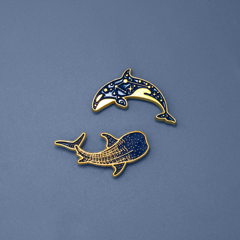 Cute Blue Whale Dolphin Brooch - огляд і ціна Embroidery Whale