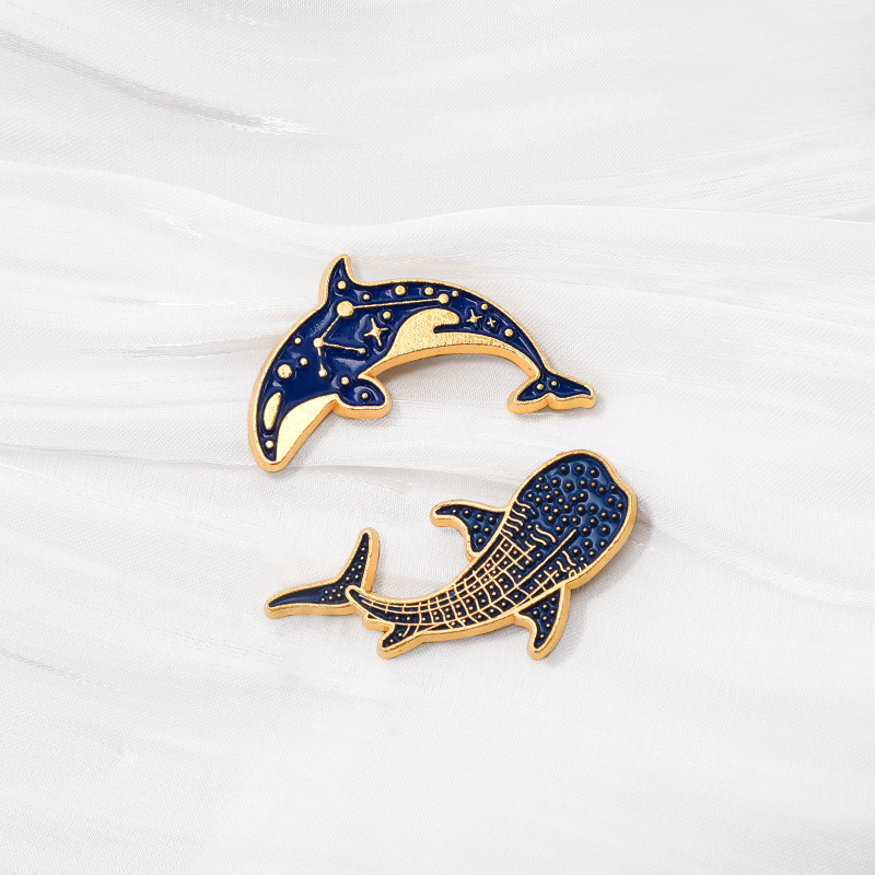 Cute Blue Whale Dolphin Brooch - огляд і ціна Embroidery Whale