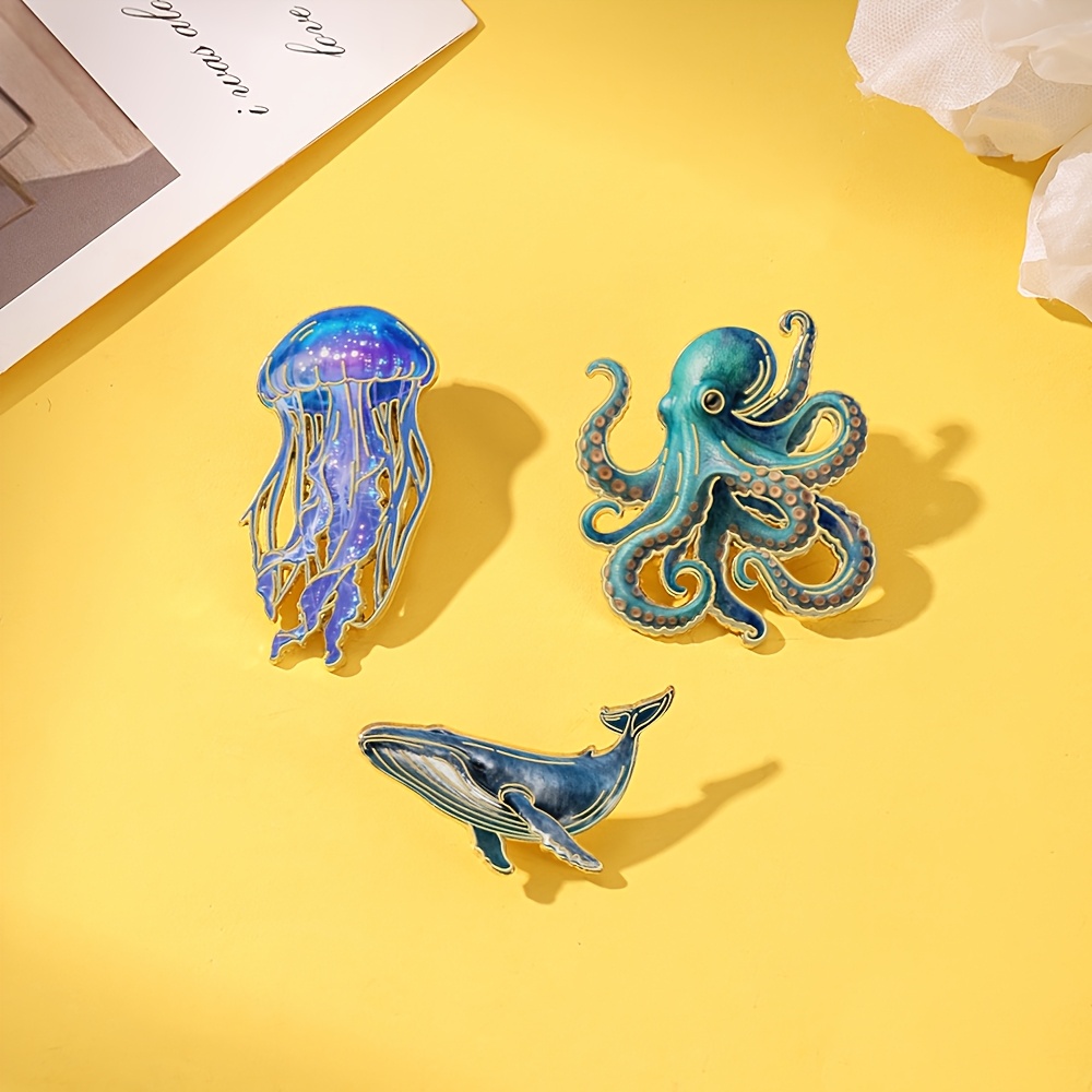Jellyfish Octopus Whale Enamel - огляд і ціна Embroidery Whale