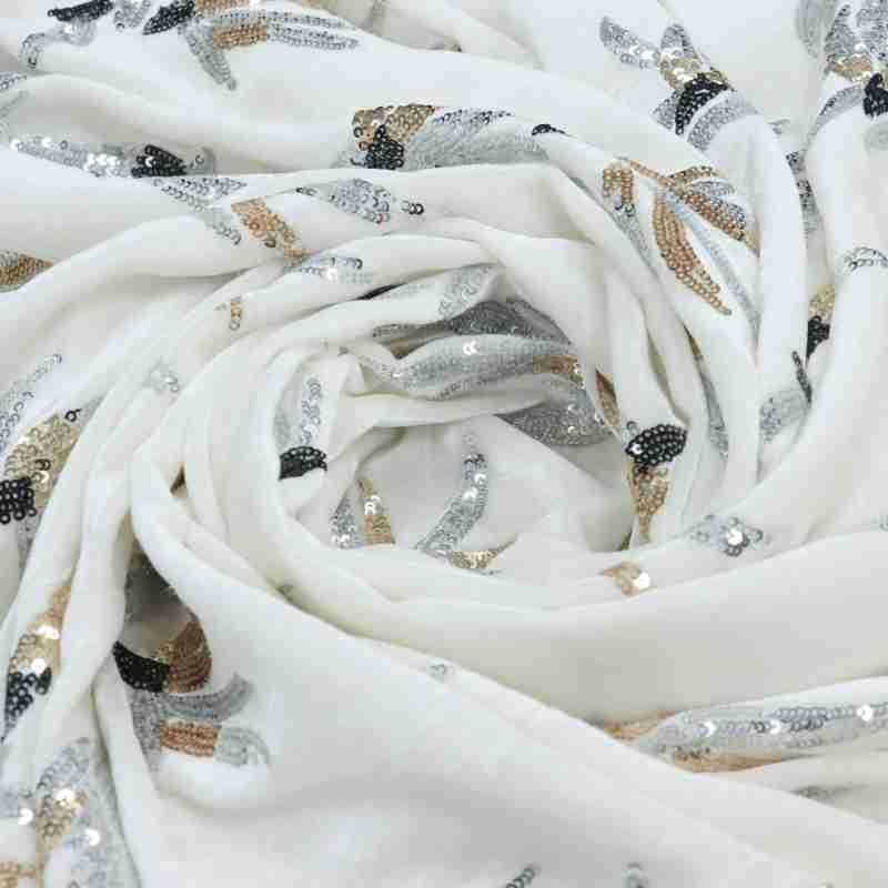 White three-dimensional flower - огляд і ціна Velvet Fabric Embroidery