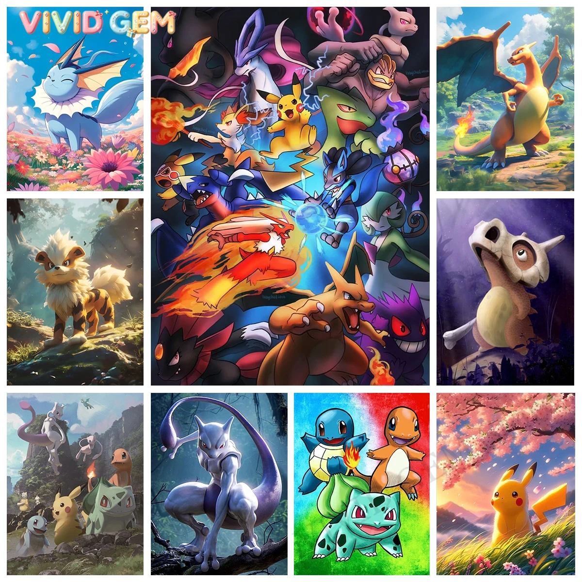 VIVID GEM New Pokemon DIY Diam - огляд і ціна Embroidery Room