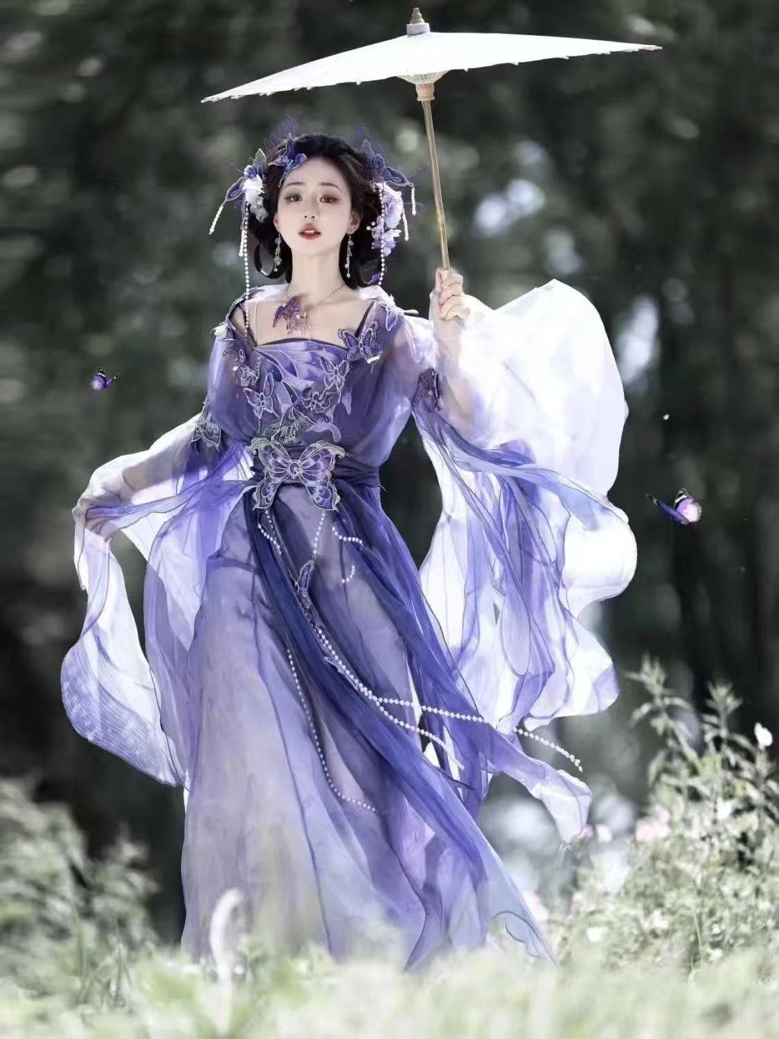 Original Chinese Purple Hanfu  - огляд і ціна Embroidery Skirt