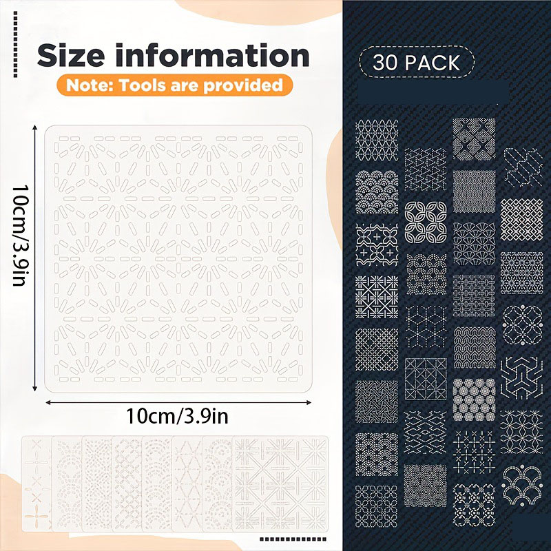 30Pcs Embroidery Templates DIY - огляд і ціна Embroidery Quilting