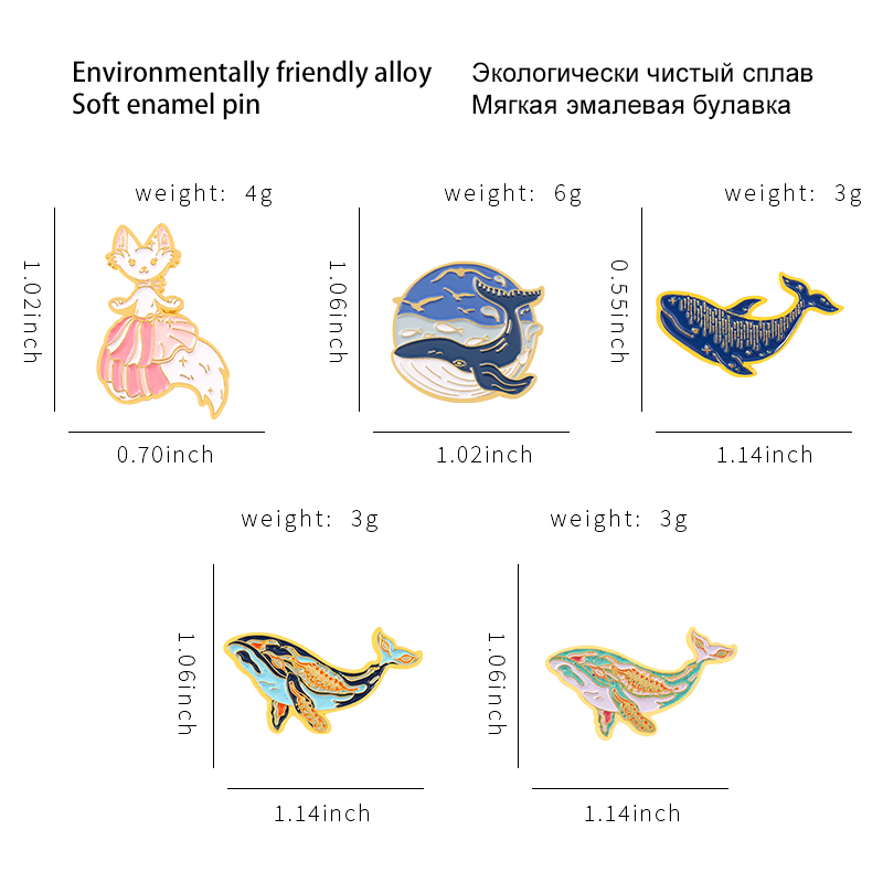 Sea Whale Series Enamel Pin Ca - огляд і ціна Embroidery Whale