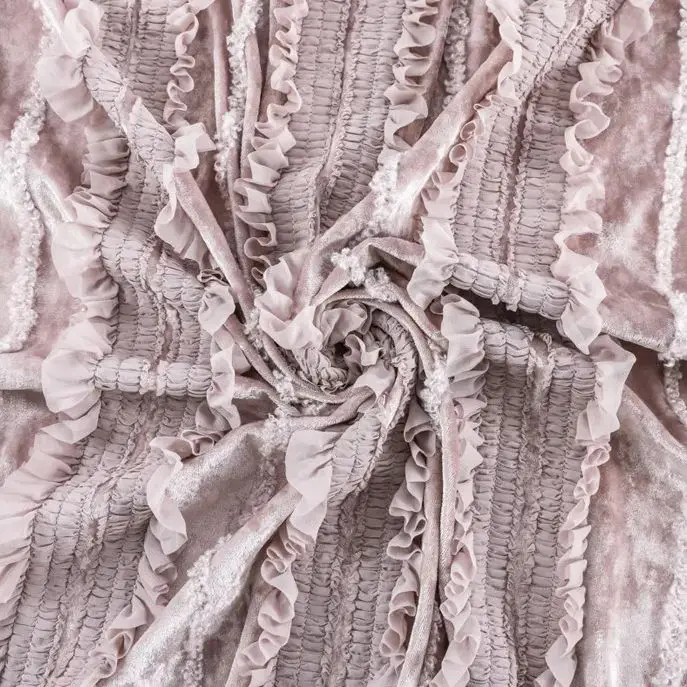 New velvet stretch fabric with - огляд і ціна Velvet Fabric Embroidery