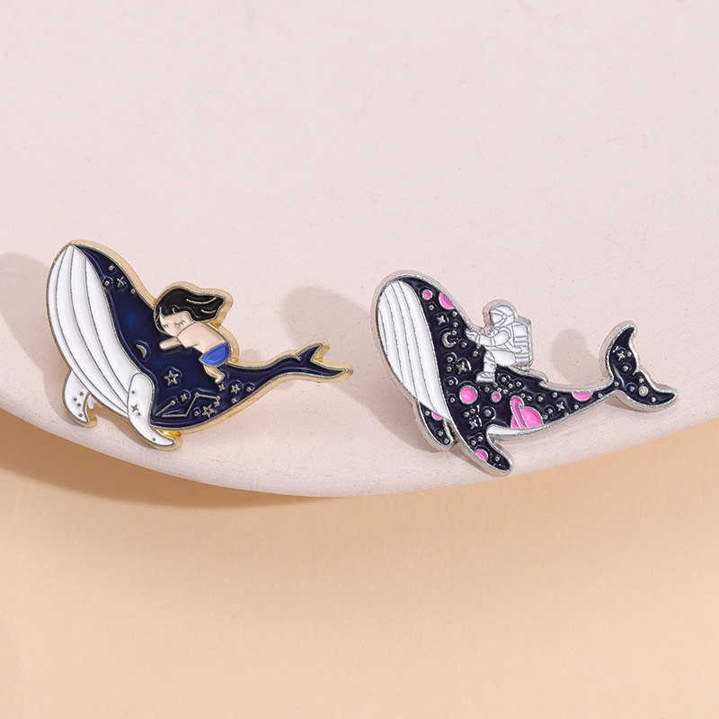 marine Whale dolphin Enamel Pi - огляд і ціна Embroidery Whale
