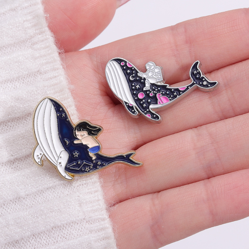 marine Whale dolphin Enamel Pi - огляд і ціна Embroidery Whale