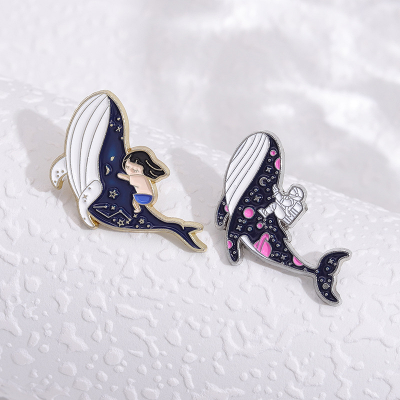 marine Whale dolphin Enamel Pi - огляд і ціна Embroidery Whale