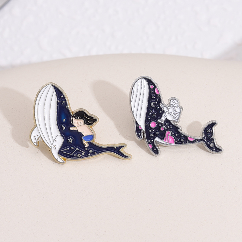 marine Whale dolphin Enamel Pi - огляд і ціна Embroidery Whale