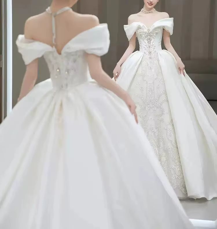 Chic Wedding Dresses Off Shoul - огляд і ціна Embroidery Beads