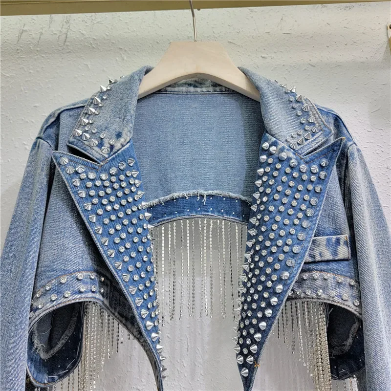 Rhinestone Beaded Tassels Rive - огляд і ціна Embroidery Jeans Sakura