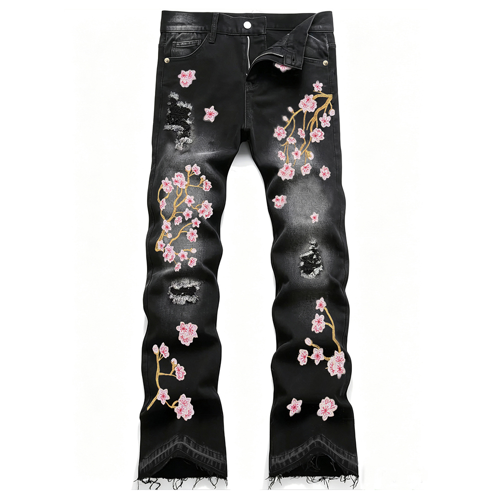 Men's Bootcut Stretch Denim Je - огляд і ціна Embroidery Jeans Sakura