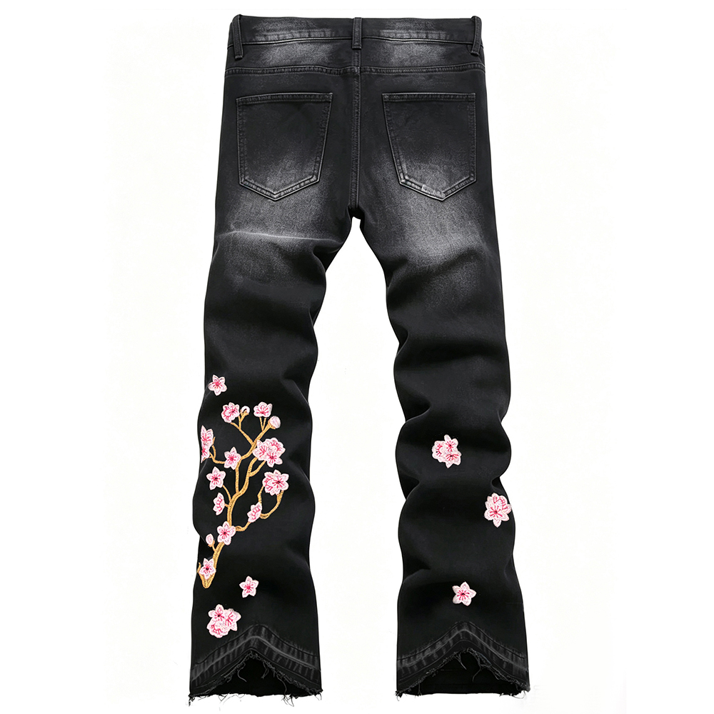 Men's Bootcut Stretch Denim Je - огляд і ціна Embroidery Jeans Sakura