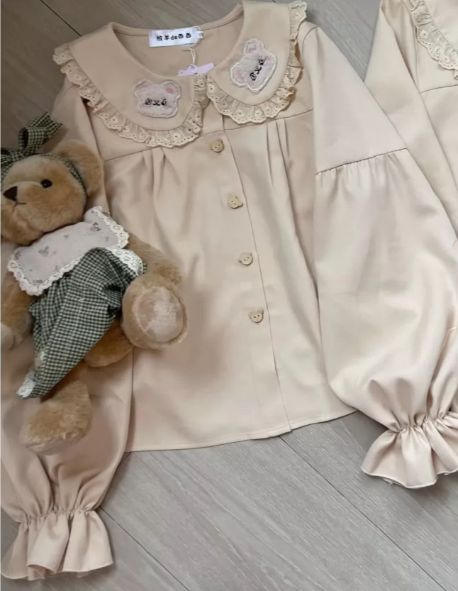 Lolita Blouse Cute Bear Embroi - огляд і ціна Embroidery Yellow