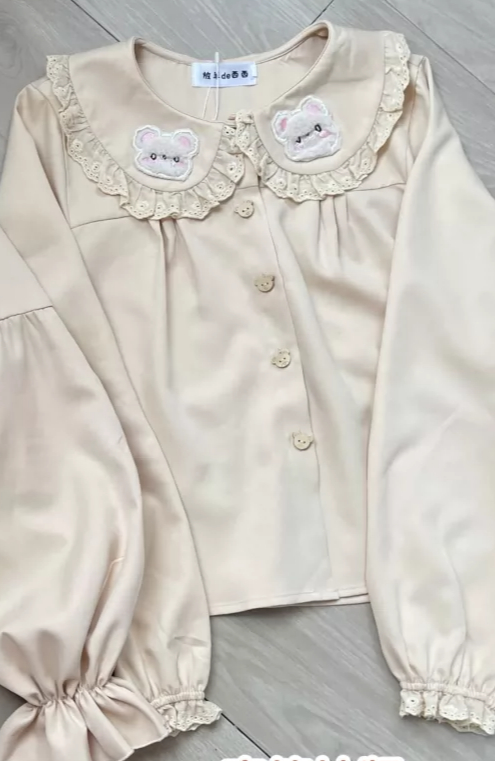 Lolita Blouse Cute Bear Embroi - огляд і ціна Embroidery Yellow