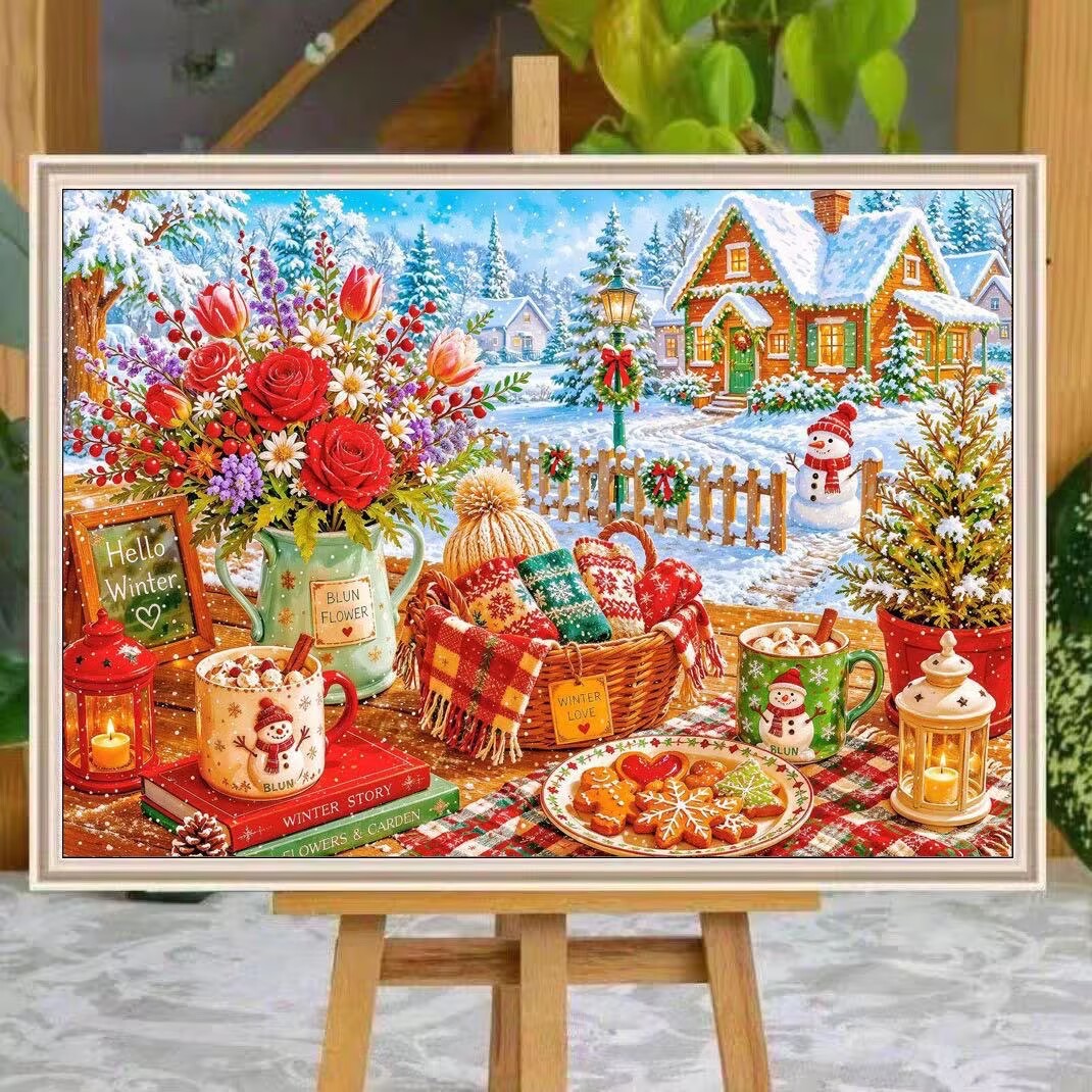 9CT 14ct Winter Printed Kits C - огляд і ціна Embroidery Job