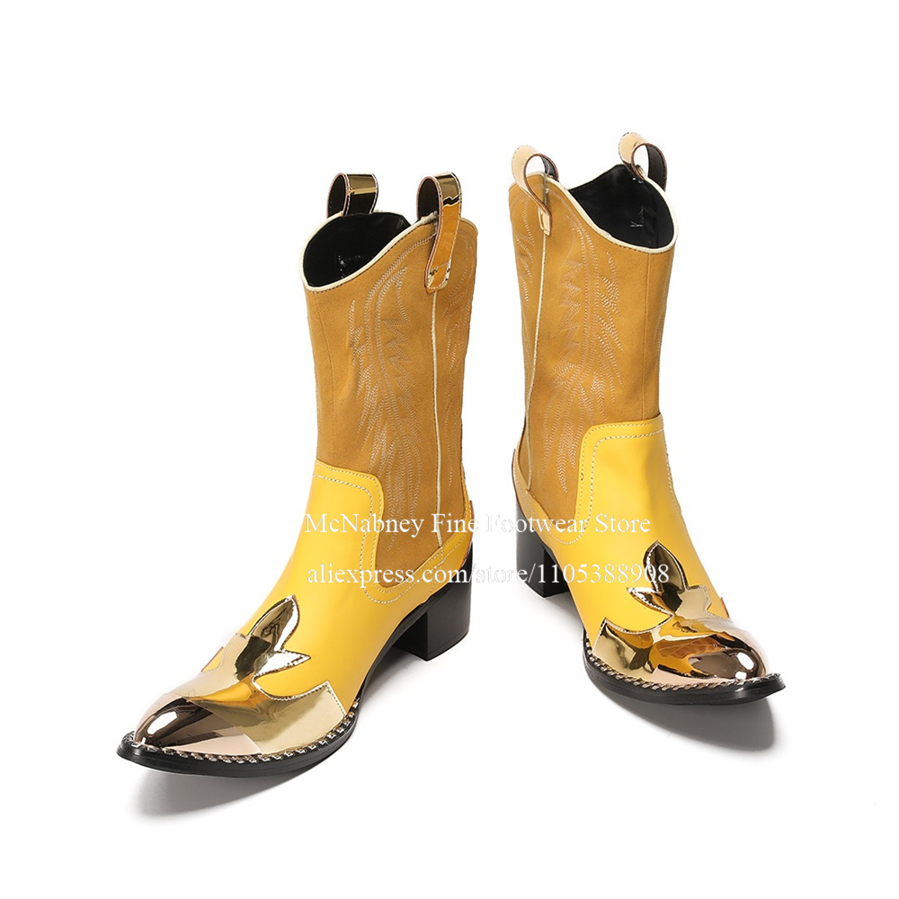 Yellow Gold Metal Toe Suede We - огляд і ціна Embroidery Yellow